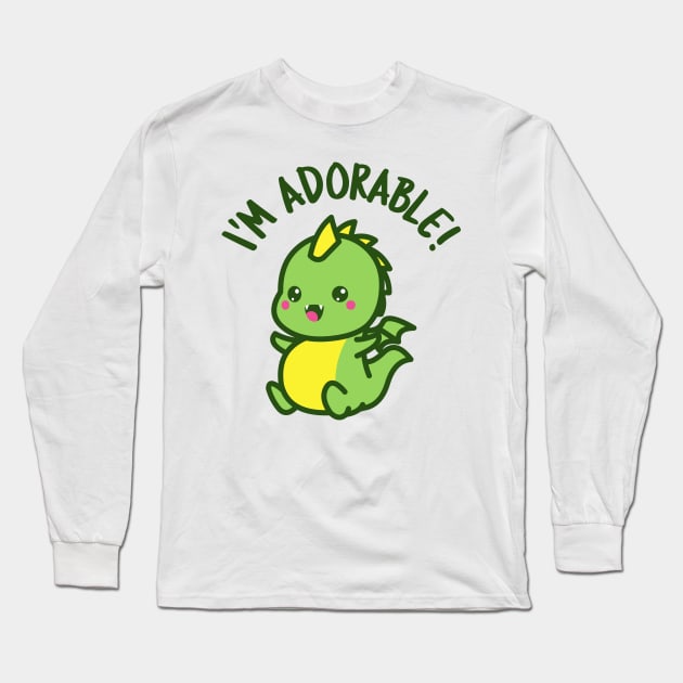 Adorable Dragon Long Sleeve T-Shirt by dflynndesigns